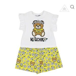 Moschino White and Yellow Kids Matching Set
